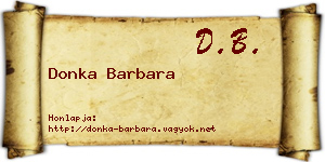 Donka Barbara névjegykártya